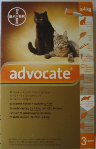 Preparati protiv spoljnih parazita mačaka Advocate 1-4kg 1ampula AKCIJA